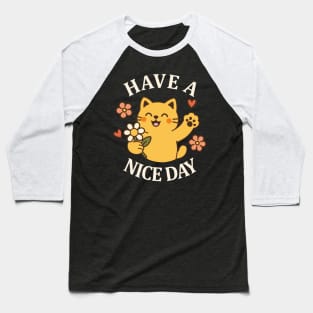 Sweet Kitty with a Bloom Baseball T-Shirt